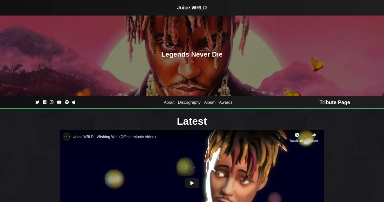 Tribute Page
